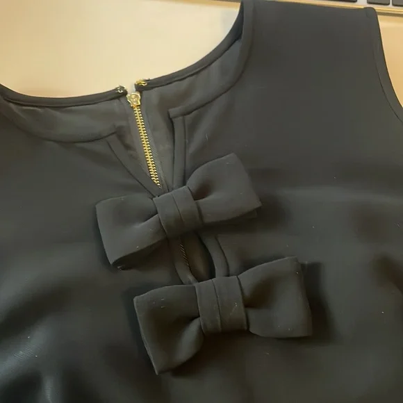 Kate Spade Kite Bow Crepe Fit & Flare Keyhole Black Dress Kate Spade New York - Picture 6 of 10